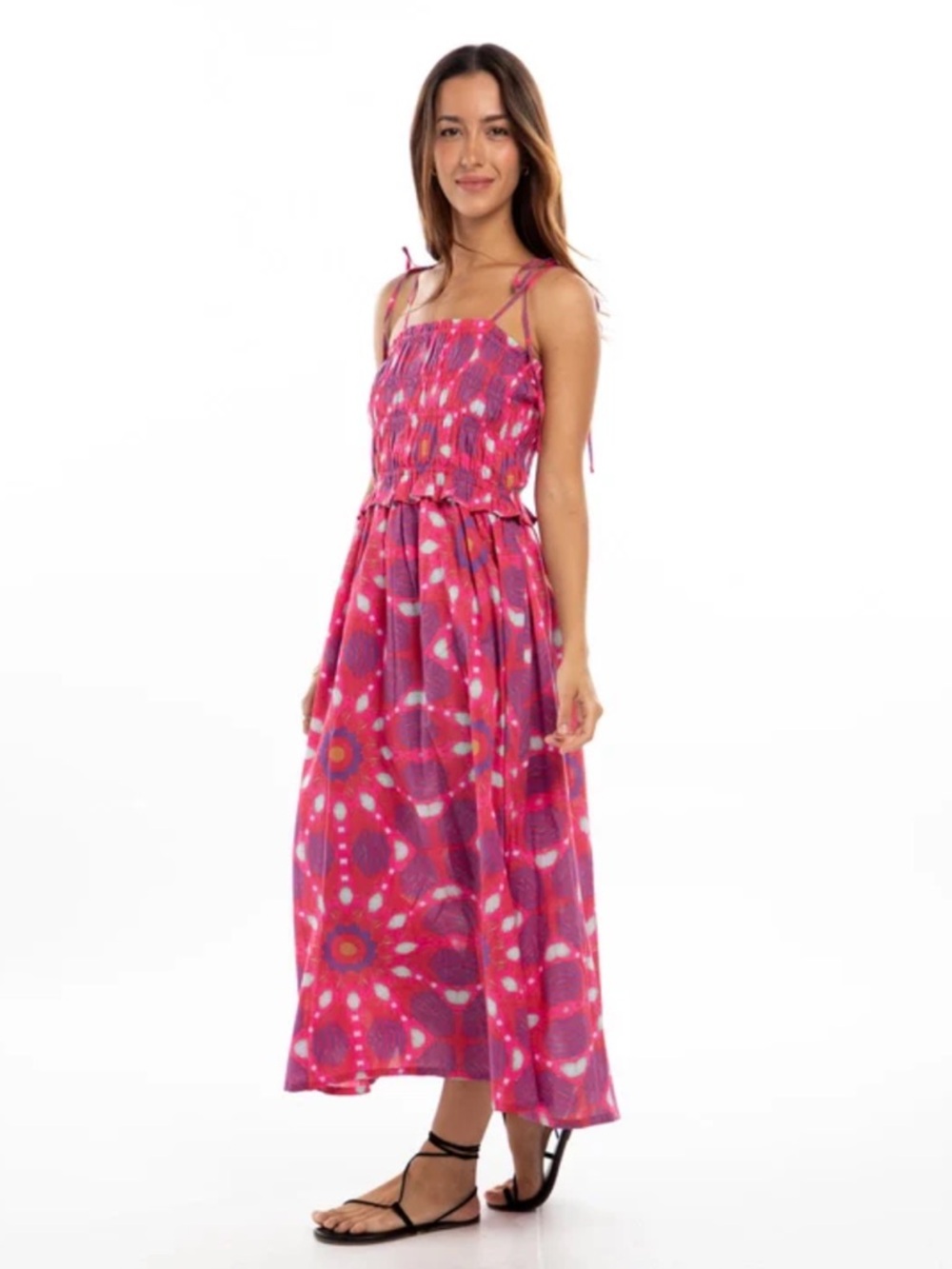 Bindu - Fuschia Smocked Eleni Dress